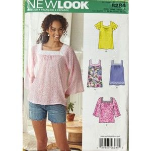New Look 6284 Sewing Pattern Misses' Pullover Top in Two Lengths
